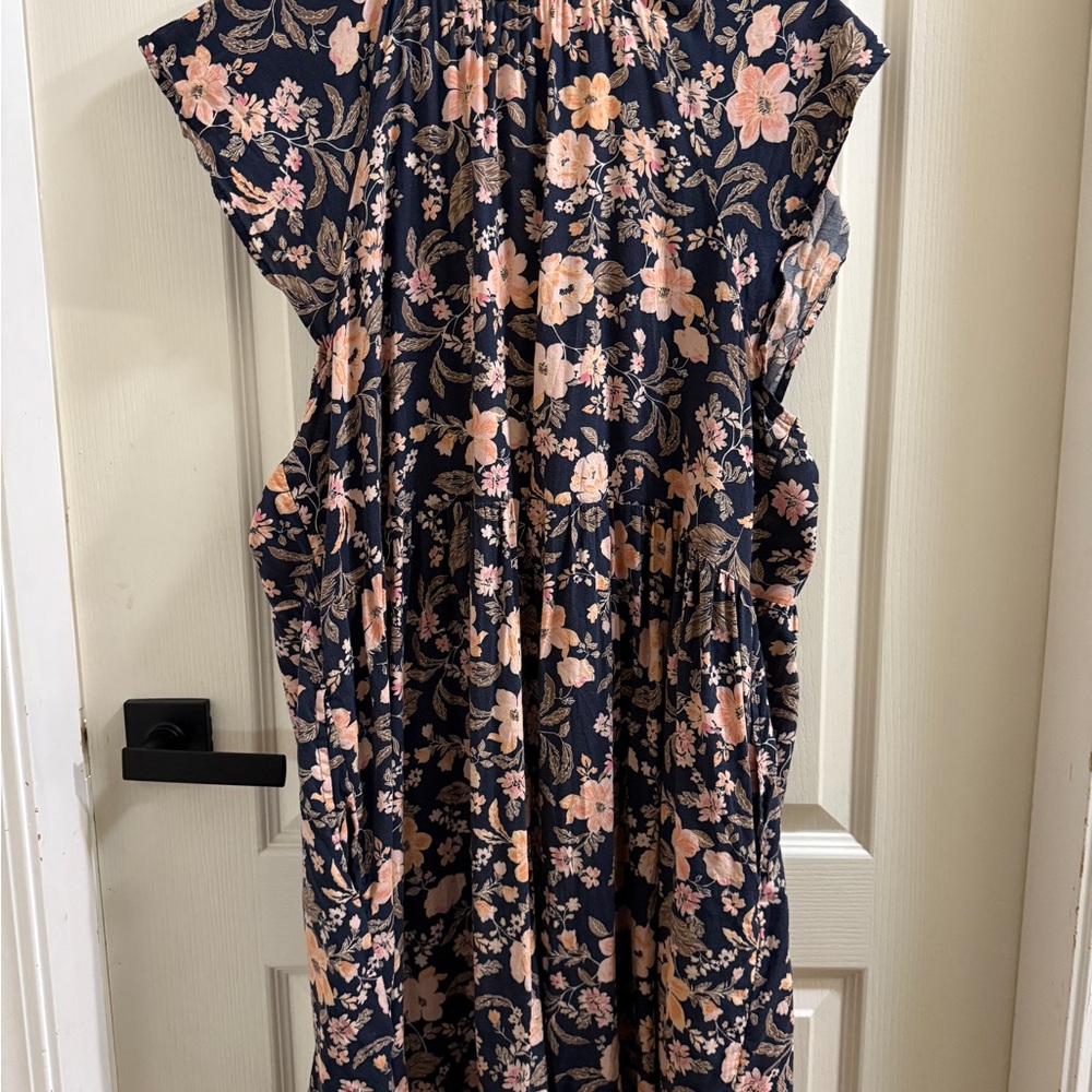 Old Navy SL V Neck Tier Floral Mini Dress XL - Picture 2 of 8